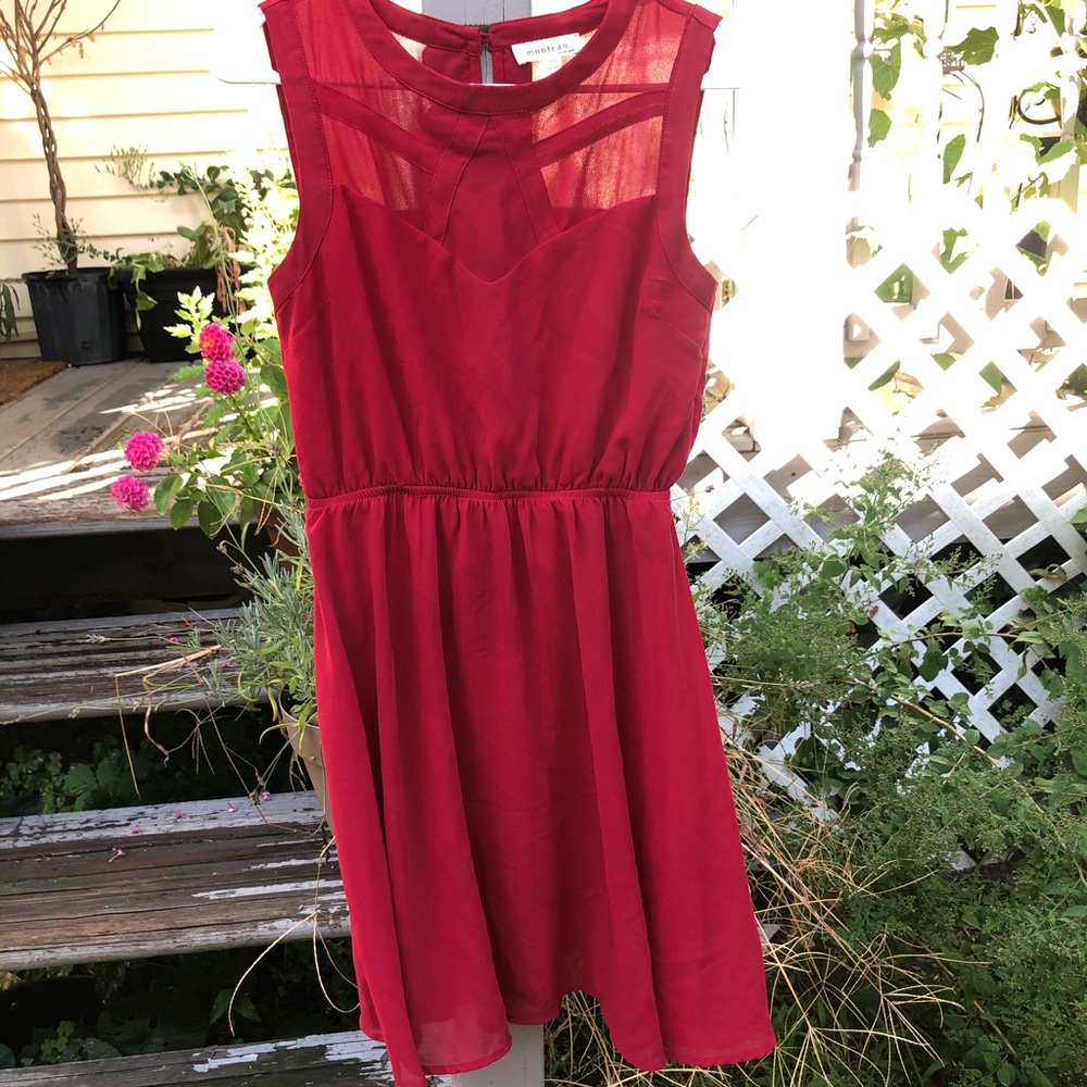Red dress.